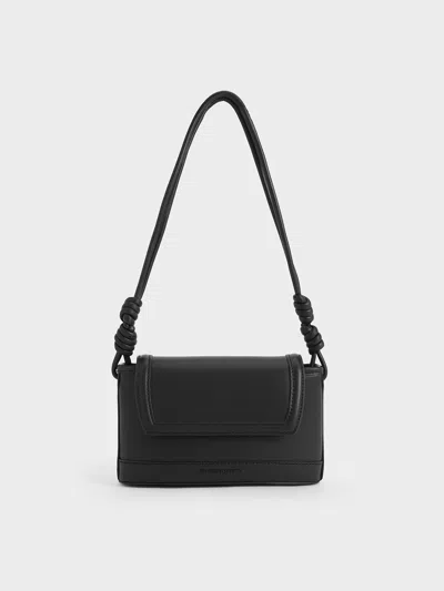 Charles & Keith Sabine Knotted-strap Bag In Black