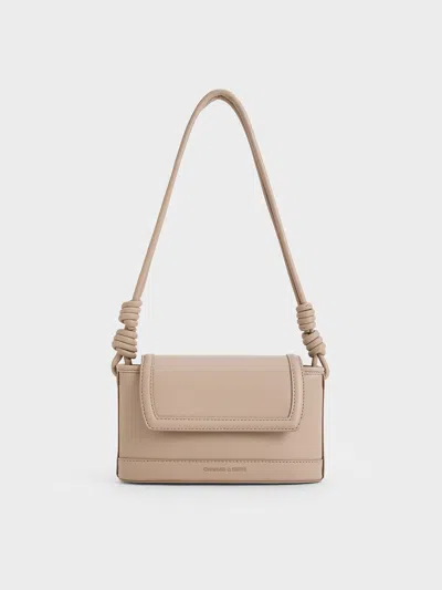 Charles & Keith Sabine Knotted-strap Bag In Brown