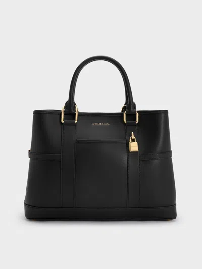 Charles & Keith - Scottie Tote Bag In Black