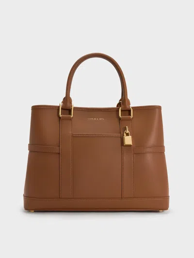 Charles & Keith - Scottie Tote Bag In Brown
