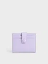 Charles & Keith Snap Button Card Holder In Lilac