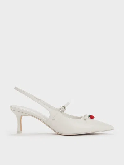 Charles & Keith - Sonali Strawberry Bow Slingback Pumps In Multi