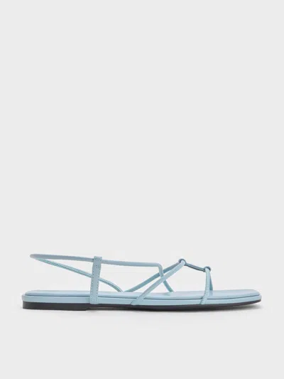 Charles & Keith - Square-toe Strappy Sandals In Blue