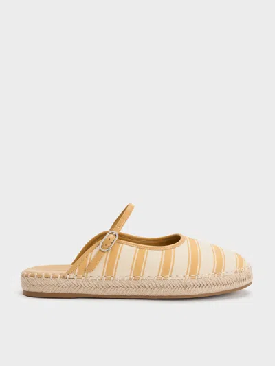 Charles & Keith - Striped Mary Jane Espadrille Mules In Multi