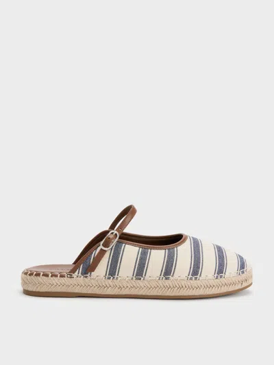 Charles & Keith - Striped Mary Jane Espadrille Mules In Multi