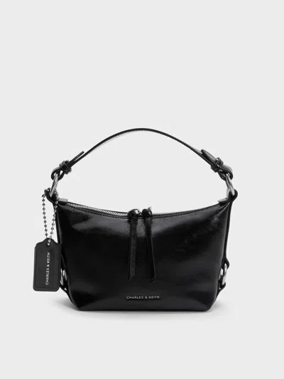Charles & Keith - Tatiana Tassel Hobo Bag In Noir
