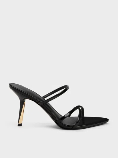 Charles & Keith - Taylen Strappy Heeled Mules In Black