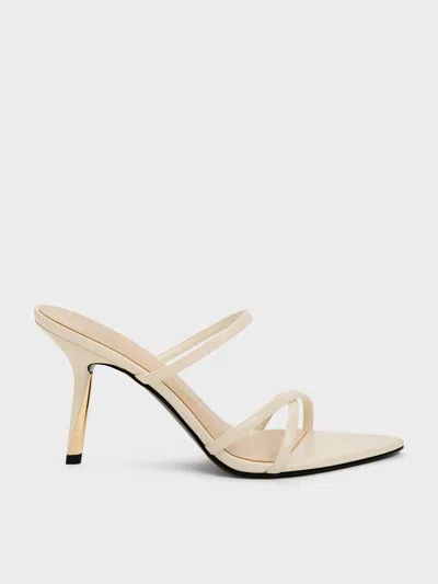 Charles & Keith - Taylen Strappy Heeled Mules In Sand