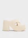 CHARLES & KEITH CHARLES & KEITH - TONI PUFFY-STRAP CROSSOVER PLATFORM MULES