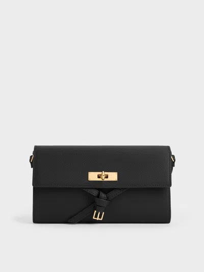 Charles & Keith - Tricha Knotted-belt Crossbody Bag In White