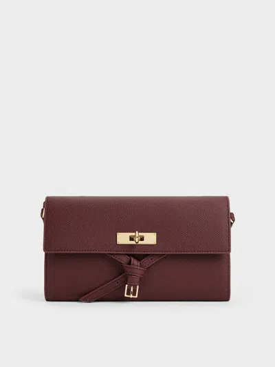 Charles & Keith - Tricha Knotted-belt Crossbody Bag In White