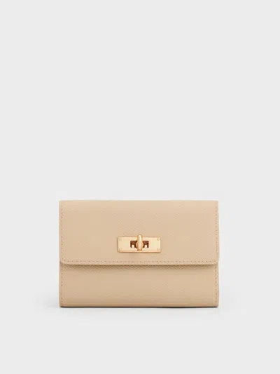 Charles & Keith - Tricha Turn-lock Wallet In Brown