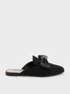 CHARLES & KEITH CHARLES & KEITH - TWEED CHAIN-LINK BOW LOAFER MULES