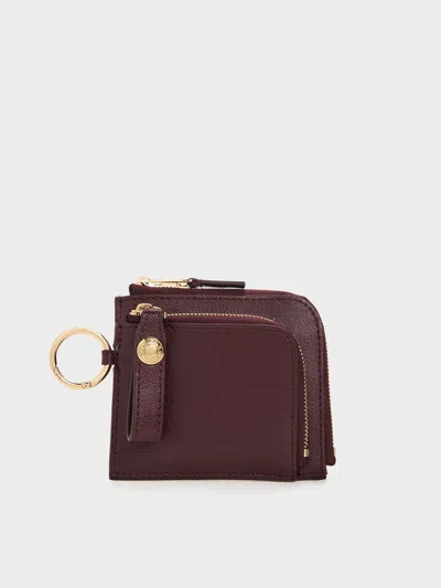 Charles & Keith - Vega Zip-around Pouch In Red