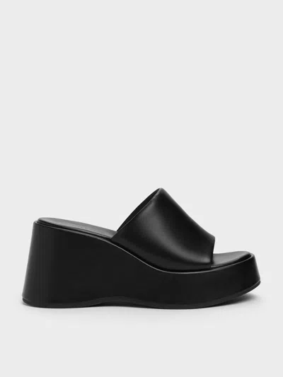 Charles & Keith - Wide-strap Platform Wedges In Multi