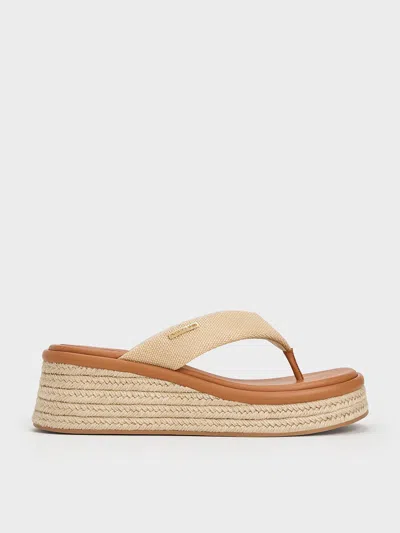 Charles & Keith Woven Espadrille Thong Sandals