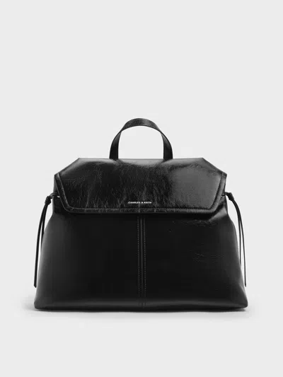 Charles & Keith - Xl Noane Backpack In Noir