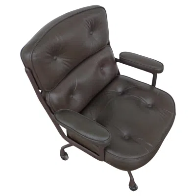Pre-owned Charles And Ray Eames 1 Herman Miller Time Life Office Executive Leather Chair 4-star Base In Black