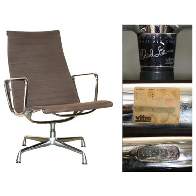 Pre-owned Charles And Ray Eames 1 Of 3 Brown 1987 Vitra Eames Herman Miller Ea 116 Model Office Swivel Chairs