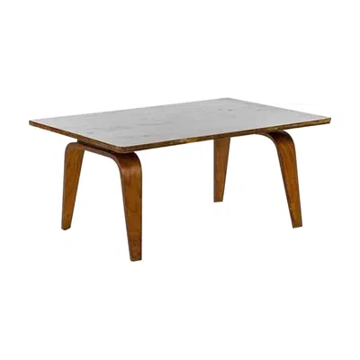 Pre-owned Charles And Ray Eames 1946 Eames Evans Herman Miller Otw Coffee Table In Birch Plywood With Black Top