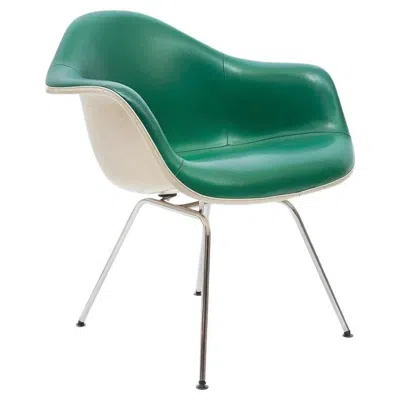 Pre-owned Charles And Ray Eames 1960s Green Leather Dax Chair By Charles & Ray Eames For Herman Miller