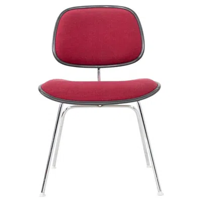 Pre-owned Charles And Ray Eames 1970s Herman Miller Eames Dcmu Dining Chair In Plastic And Fabric In Red