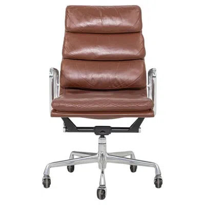 Pre-owned Charles And Ray Eames 1996 Herman Miller Eames Soft Pad Executive Desk Chair Brown Leather 5x Avail