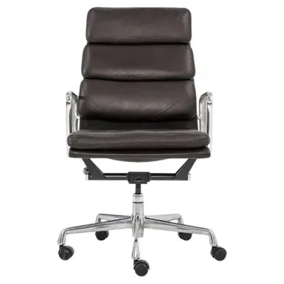 Pre-owned Charles And Ray Eames 1999 Herman Miller Eames Aluminum Group Soft Pad Executive Desk Chair In Leather In Black