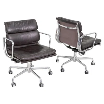 Pre-owned Charles And Ray Eames 2001 Herman Miller Eames Soft Pad Management Desk Chair In Brown Leather