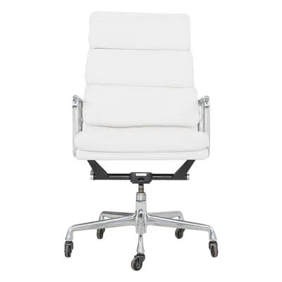 Pre-owned Charles And Ray Eames 2010s Herman Miller Eames Executive Soft Pad Desk Chair In White Leather