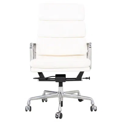 Pre-owned Charles And Ray Eames 2010s Herman Miller Eames Soft Pad Executive Desk Chair In White Leather