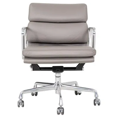 Pre-owned Charles And Ray Eames 2013 Herman Miller Eames Soft Pad Management Desk Chair In Grey Leather In Gray