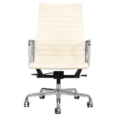Pre-owned Charles And Ray Eames 2014 Herman Miller Eames Aluminum Group Executive Desk Chair In Leather W/ Base In Sand
