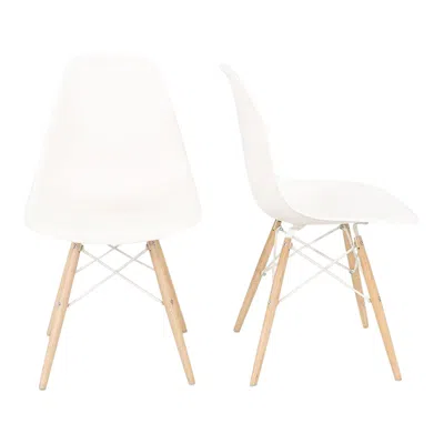 Pre-owned Charles And Ray Eames 2018 Eames Plastic Dsw Shell Dining Chairs In White W/ Dowel Bases 5x Available