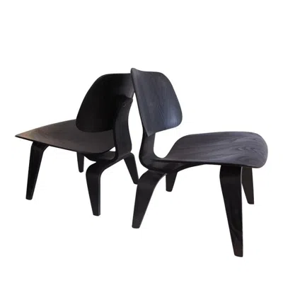 Pre-owned Charles And Ray Eames A Pair Of Charles Eames Lcw's Early Original Examples Evans In Black