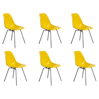 Pre-owned Charles And Ray Eames Brilliant Yellow Eames For Herman Miller Vintage 1960s Fiberglass Shell Chairs