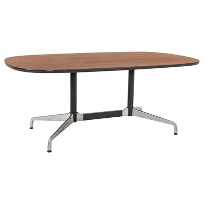Pre-owned Charles And Ray Eames C. 1980s Herman Miller Eames Oval Segmented Et151 Conference Table 42 X 72 In Brown
