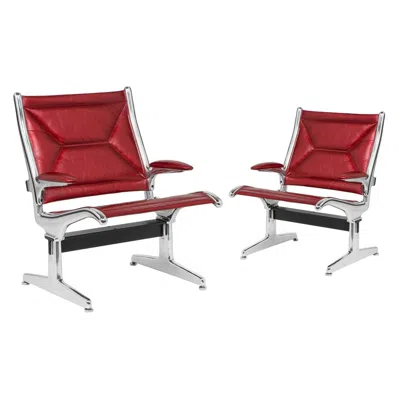 Pre-owned Charles And Ray Eames Charles Eames For Herman Miller Tandem Aluminum Lounge Chairs In Edelman Leather In Brown