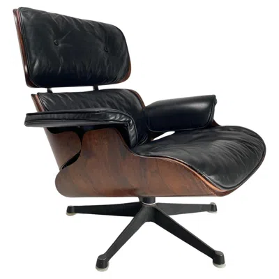 Pre-owned Charles And Ray Eames Charles Eames, Lounge Chair In Black Leather By Herman Miller
