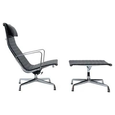 Pre-owned Charles And Ray Eames Design Classic Eames Vitra Ea 124, Ea 125 Alu Group Lounge Set, 2000s In Gray