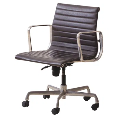 Pre-owned Charles And Ray Eames Ea117 Office Chair, Cast Aluminum, Synthetic Leather, 1958 In Gray