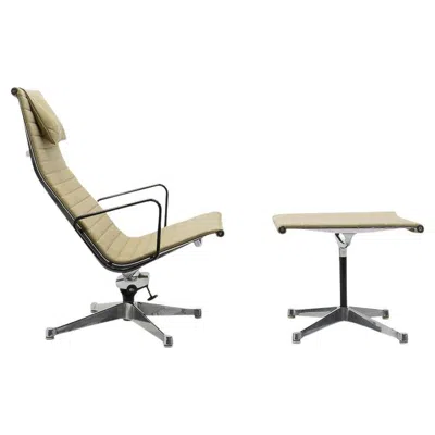 Pre-owned Charles And Ray Eames Eames Alu Group Lounge Set By Herman Miller, 1970s In Sand