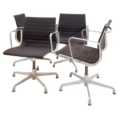 Pre-owned Charles And Ray Eames Eames Aluminum Group Chairs By  In Black