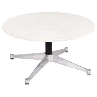 Pre-owned Charles And Ray Eames Eames Coffee Table By Herman Miller, White Marble, Mid-century Modern