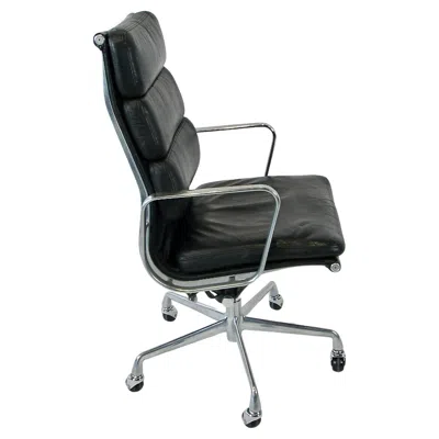 Pre-owned Charles And Ray Eames Eames Herman Miller Aluminum Group Black Leather Swivel Tilt Executive Chair