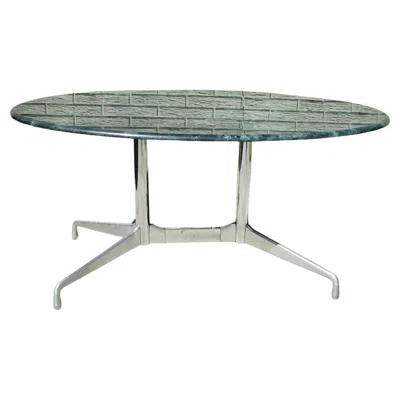 Pre-owned Charles And Ray Eames Eames Herman Miller Aluminum Group Segmented Base Table With Stone Top In Gray