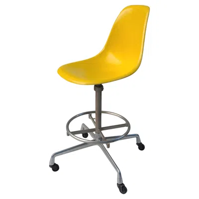 Pre-owned Charles And Ray Eames Eames Herman Miller Drafting Stool Shell Chair In Yellow