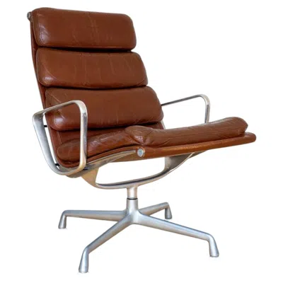 Pre-owned Charles And Ray Eames Eames Herman Miller Soft Pad Leather Lounge Chair Ea216 Aluminium Armchair 1975 In Brown