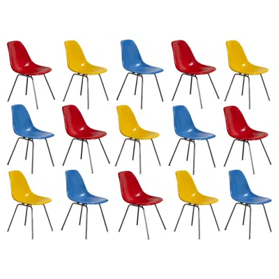 Pre-owned Charles And Ray Eames Eames Herman Miller Vintage Fiberglass Shell Chairs In Primary Colors Bauhaus In Sand