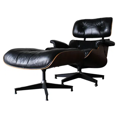 Pre-owned Charles And Ray Eames Eames Leather Lounge Chair By Charles & Ray Eames For Herman Miller In Brown